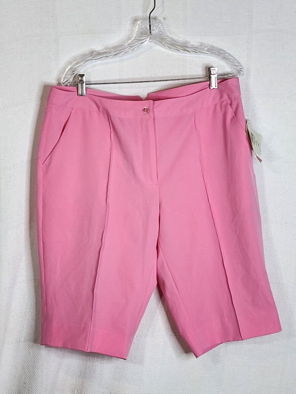 EP Pro Flirt Pink 23" Poly Span Pro Stretch Pleated Pocketed Golf Shorts Size 14 - Picture 2 of 16